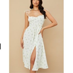 House of CB ivory floral midi dress
